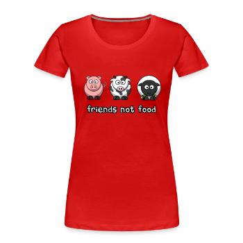 Friends Not Food Sweet Vegan Gift Idea - Women's Premium Organic T-Shirt - red - Front - Mia (176cm)