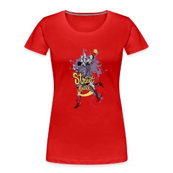 Streets Basketball. A great gift idea - Women's Premium Organic T-Shirt - red - Front - Mia (176cm)