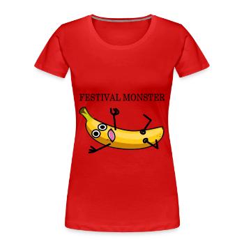 Festival Banane - Frauen Premium Bio T-Shirt - Rot - Vorne - Mia (176cm)