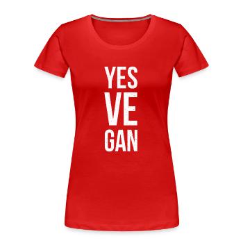 Vegan Veganer Veganerin - Frauen Premium Bio T-Shirt - Rot - Vorne - Mia (176cm)