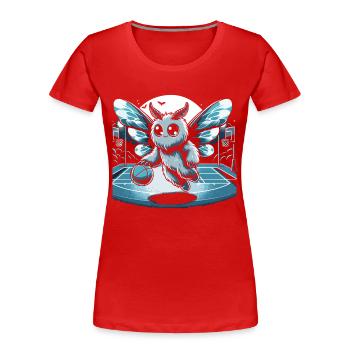 Mothman Point Pleasant Basketball Cryptid - Frauen Premium Bio T-Shirt - Rot - Vorne - Mia (176cm)