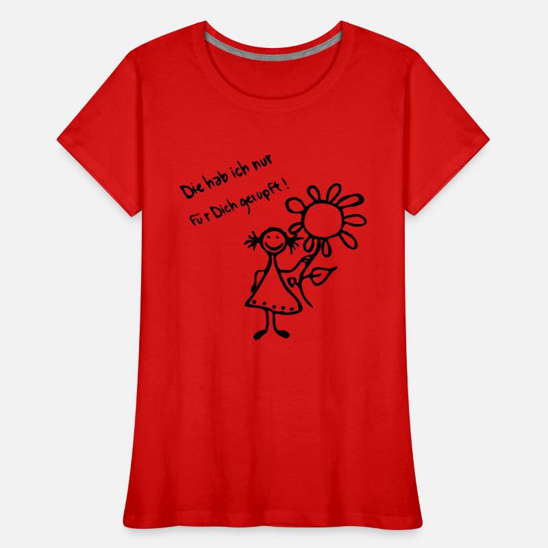Geburtstag - Strichmännchen mit Blume Frauen Premium Bio T-Shirt