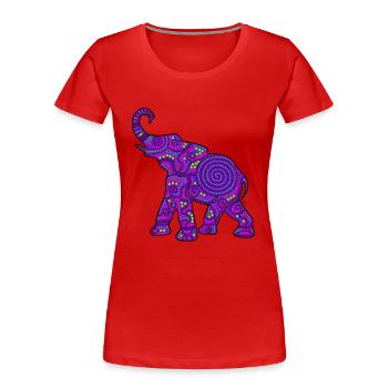 Elephant / Elephant - Violet - T-shirt bio Premium Femme - rouge - Devant - Mia (176cm)