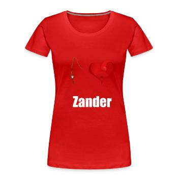 I love Zander - Frauen Premium Bio T-Shirt - Rot - Vorne - Mia (176cm)