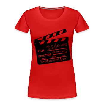 60 Jahre Kino klatschen - Frauen Premium Bio T-Shirt - Rot - Vorne - Mia (176cm)