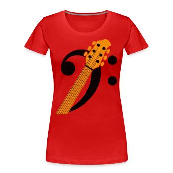 Bass Key Guitar Bass Player Musician - Women's Premium Organic T-Shirt - red - Front - Mia (176cm)