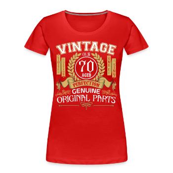 Jahrgang 70 Jahre - Geburtstagsgeschenk 70 Jahre - Frauen Premium Bio T-Shirt - Rot - Vorne - Mia (176cm)