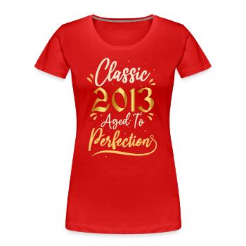 Geburtstag 2013 Geschenk 2013 Classic 2013 - Frauen Premium Bio T-Shirt - Rot - Vorne - Mia (176cm)