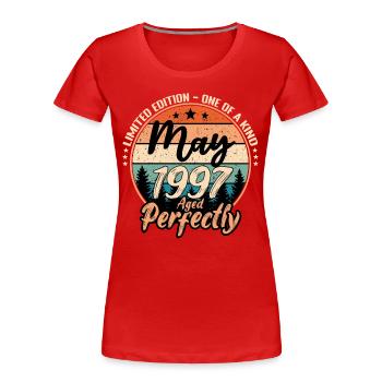 May 1997 anniversary 1997 legends May - Women's Premium Organic T-Shirt - red - Front - Mia (176cm)