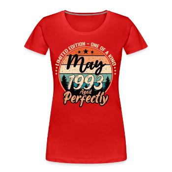 May 1993 anniversary 1993 legends May - Women's Premium Organic T-Shirt - red - Front - Mia (176cm)