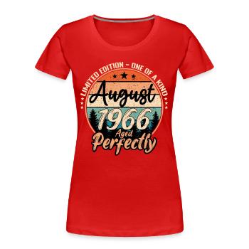August 1966 Jubiläum 1966 Legenden August - Frauen Premium Bio T-Shirt - Rot - Vorne - Mia (176cm)