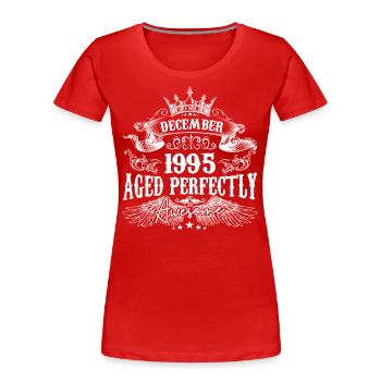 December 1995 Anniversary 1995 December - Women's Premium Organic T-Shirt - red - Front - Mia (176cm)