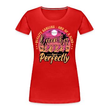 December 2024 Birthday 2024 December 2024 - Women's Premium Organic T-Shirt - red - Front - Mia (176cm)