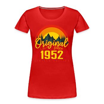 Anniversaire 1952 Anniversaire né en 1952 cadeau - T-shirt bio Premium Femme - rouge - Devant - Mia (176cm)