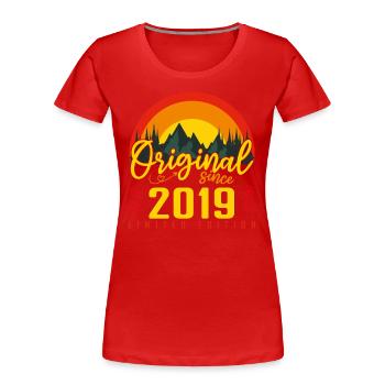 Geburtstag 2019 Geburtstag 2019 Geschenk - Frauen Premium Bio T-Shirt - Rot - Vorne - Mia (176cm)