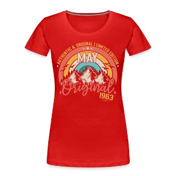 May 1963 May Birthday 1963 May Original - Women's Premium Organic T-Shirt - red - Front - Mia (176cm)