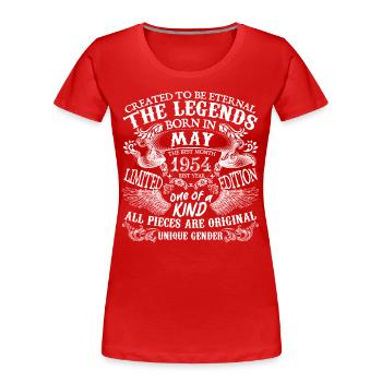 Mai 1954 Geburtstag 1954 Mai Bestes neues Jahr - Frauen Premium Bio T-Shirt - Rot - Vorne - Mia (176cm)
