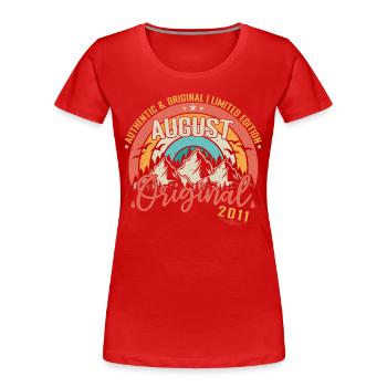August 2011 August Jubiläum 2011 August - Frauen Premium Bio T-Shirt - Rot - Vorne - Mia (176cm)