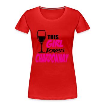 Chardonnay - T-shirt bio Premium Femme - rouge - Devant - Mia (176cm)