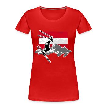 Austria Ski Alpine - Frauen Premium Bio T-Shirt - Rot - Vorne - Mia (176cm)