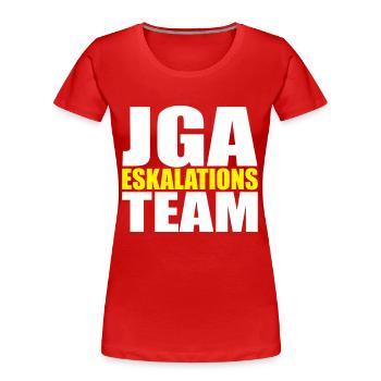 JGA Eskalation Junggesellen-Abschied Fun - Frauen Premium Bio T-Shirt - Rot - Vorne - Mia (176cm)