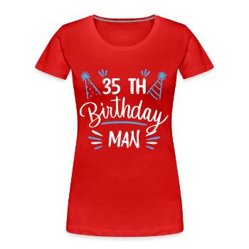 35 years - birthday gift 35 years - Women's Premium Organic T-Shirt - red - Front - Mia (176cm)