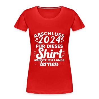 Remise des diplômes 2024 Obtention du diplôme d’études secondaires - T-shirt bio Premium Femme - rouge - Devant - Mia (176cm)