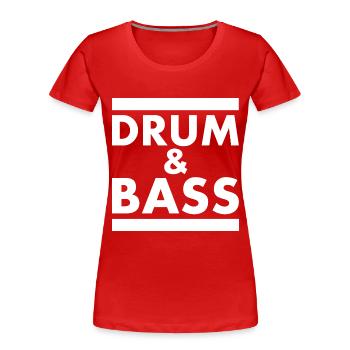 Drum and bass - T-shirt bio Premium Femme - rouge - Devant - Mia (176cm)