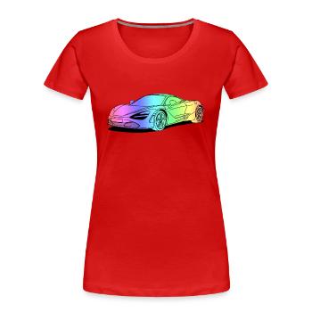 720s Coupe colourful - Frauen Premium Bio T-Shirt - Rot - Vorne - Mia (176cm)