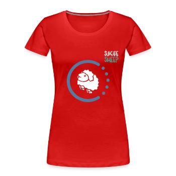 Mr Suicide Sheep - T-shirt bio Premium Femme - rouge - Devant - Mia (176cm)