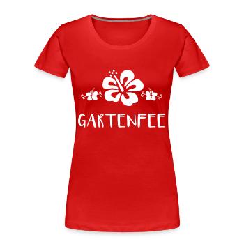 Hibiskus Gartenfee - Frauen Premium Bio T-Shirt - Rot - Vorne - Mia (176cm)