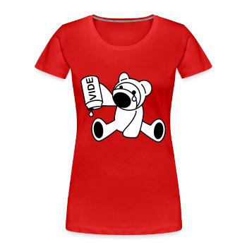 Ourson - T-shirt bio Premium Femme - rouge - Devant - Mia (176cm)