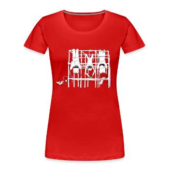 cour de récréation - T-shirt bio Premium Femme - rouge - Devant - Mia (176cm)