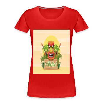 ALOHA - Frauen Premium Bio T-Shirt - Rot - Vorne - Mia (176cm)