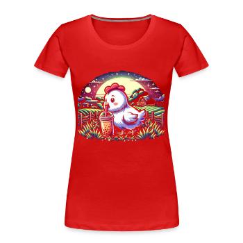 Funny Boba Tea Lover Bubble Tea Drink - Women's Premium Organic T-Shirt - red - Front - Mia (176cm)