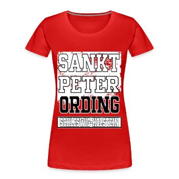 Sankt Peter Ording - Frauen Premium Bio T-Shirt - Rot - Vorne - Mia (176cm)
