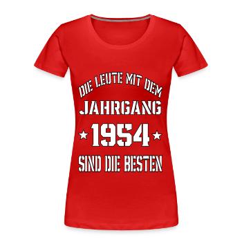 Die Leute mit dem Jahrgang 1954 - Frauen Premium Bio T-Shirt - Rot - Vorne - Mia (176cm)