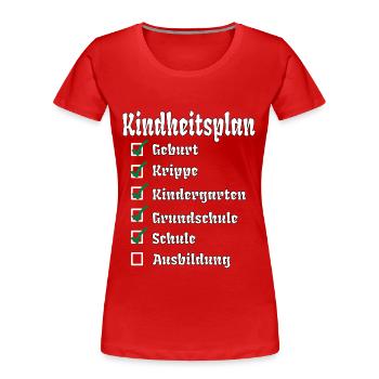 Ausbildung Kind Schule Schulabschluss Erwachsen - Frauen Premium Bio T-Shirt - Rot - Vorne - Mia (176cm)