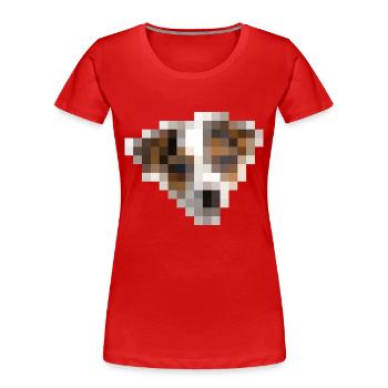 Jack Russell Terrier - 16x16 pixels - view from a - Women's Premium Organic T-Shirt - red - Front - Mia (176cm)
