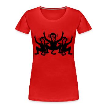 3 fun party celebration monkey friends team - Women's Premium Organic T-Shirt - red - Front - Mia (176cm)