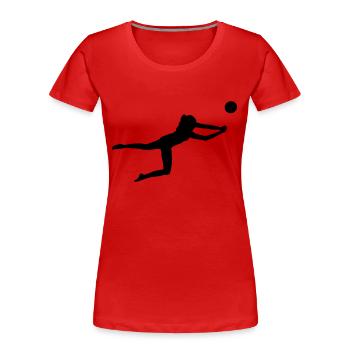 Beachvolleyball - Volleyball - Frauen Premium Bio T-Shirt - Rot - Vorne - Mia (176cm)