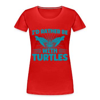 Tortues marines Élevage de tortues Coquillages - T-shirt bio Premium Femme - rouge - Devant - Mia (176cm)