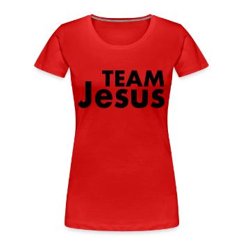 Team jesus - T-shirt bio Premium Femme - rouge - Devant - Mia (176cm)