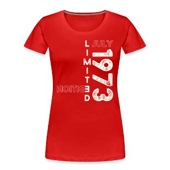 50th Birthday Man Original July Vintage 1973 - Women's Premium Organic T-Shirt - red - Front - Mia (176cm)
