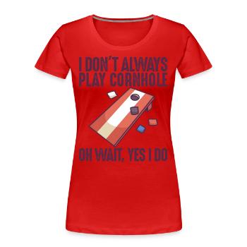 Jeu de Cornhole Tenue de trou de maïs avec Cornhole - T-shirt bio Premium Femme - rouge - Devant - Mia (176cm)