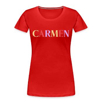 Name Spanierin Carmen - Frauen Premium Bio T-Shirt - Rot - Vorne - Mia (176cm)