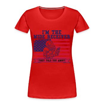 Football Game Football Player American Football - Women's Premium Organic T-Shirt - red - Front - Mia (176cm)