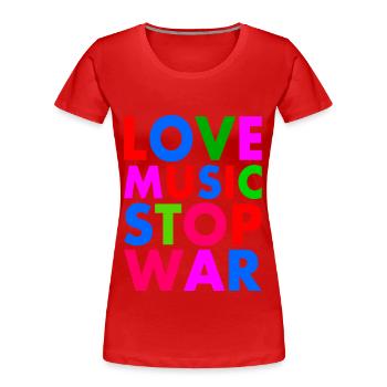 Stop war - T-shirt bio Premium Femme - rouge - Devant - Mia (176cm)