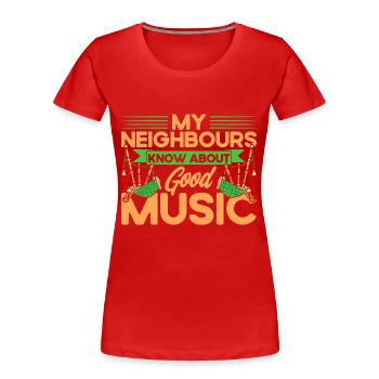 Dudelsack Dudelsäcke Dudelsackspieler Geschenk - Frauen Premium Bio T-Shirt - Rot - Vorne - Mia (176cm)