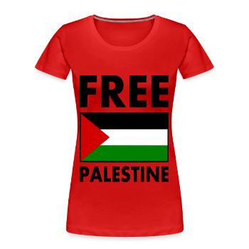 Free palestine - T-shirt bio Premium Femme - rouge - Devant - Mia (176cm)